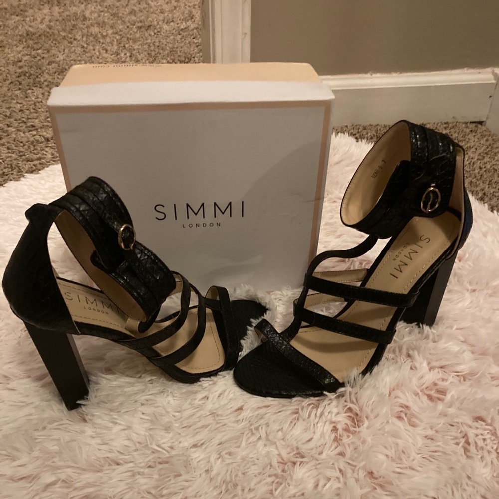 Black heeled sandals